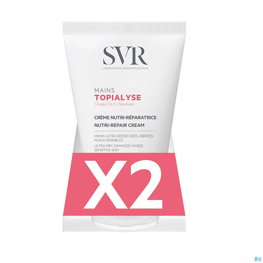 Topialyse Crème Nutri Réparatrice Mains 2 x 50 mL