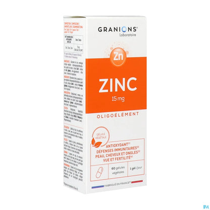 Zinc 15mg 60 Gélules