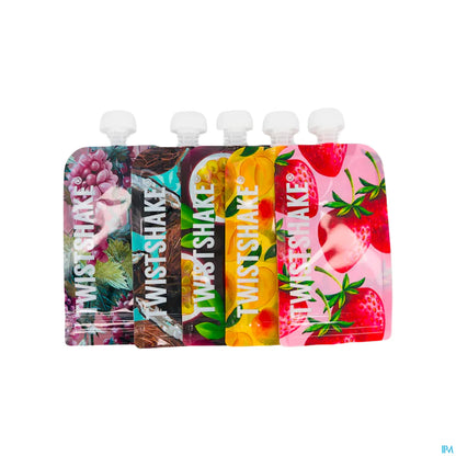Twistshake Gourdes Réutilisables Fruit 5 x 220 mL