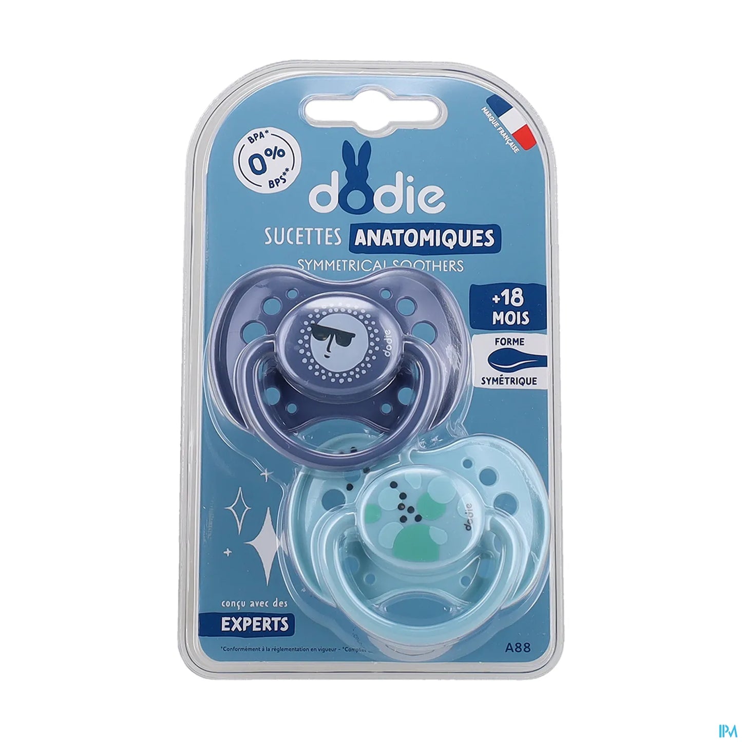 Anatomical Silicone Pacifier +18 Months Ribbed Teat Pack of 2