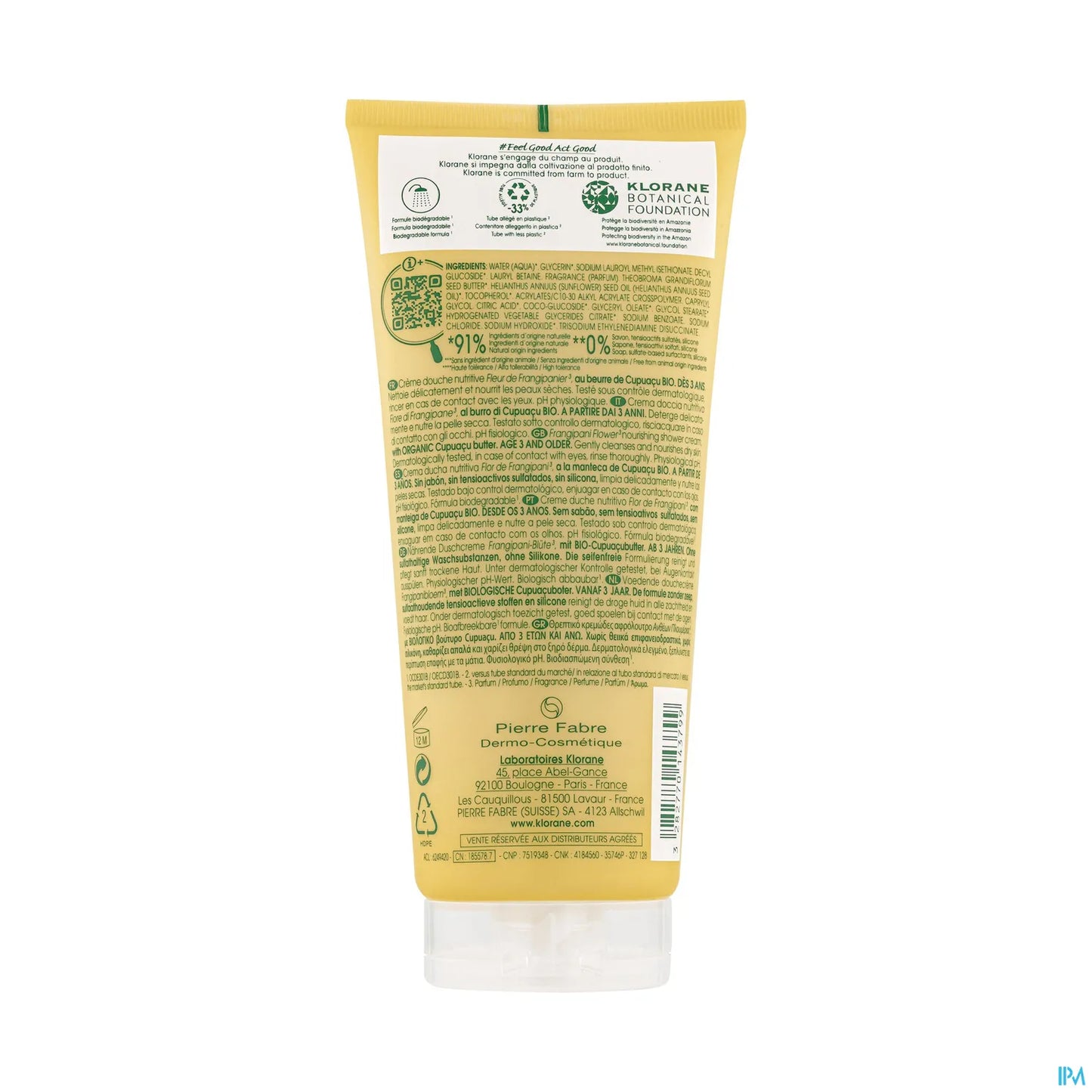 Gel Douche Nutritif Fleur de Frangipani 200ml