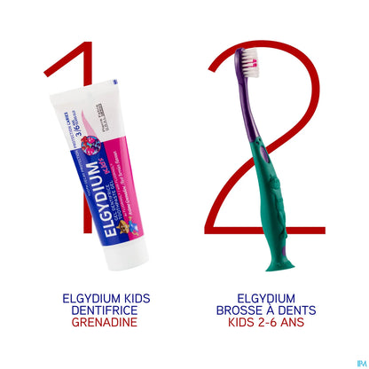 Spazzolino da denti morbido per bambini 2-6 anni viola 1 pezzo