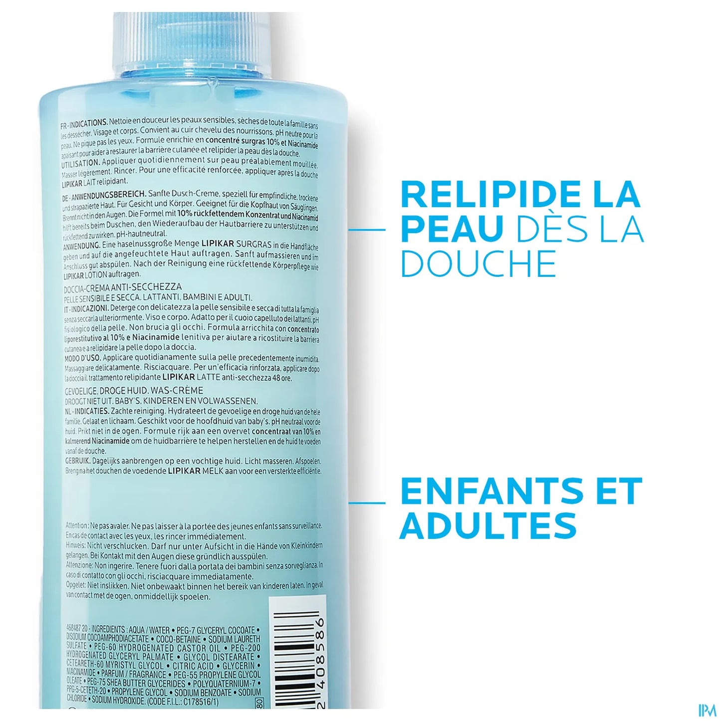 Lipikar Surgras Crème Douche Anti-Dessèchement 750ml