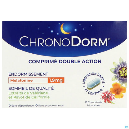 Iprad Laboratories ChronoDorm Double Action Melatonin 1,9 Mg Valeriana 15 Compresse