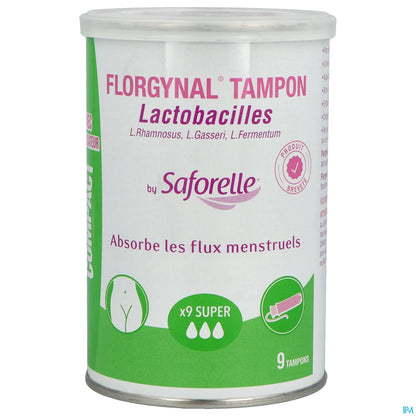 Saforelle Florgynal Tampon Probiotique Avec Applicateur Super Boîte 9
