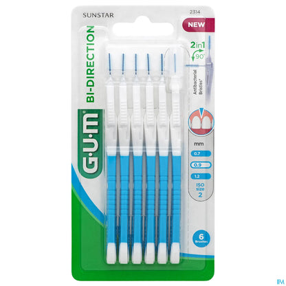 GUM Proxabrush Bidirectional Interdental Brushes 0.9mm x 6