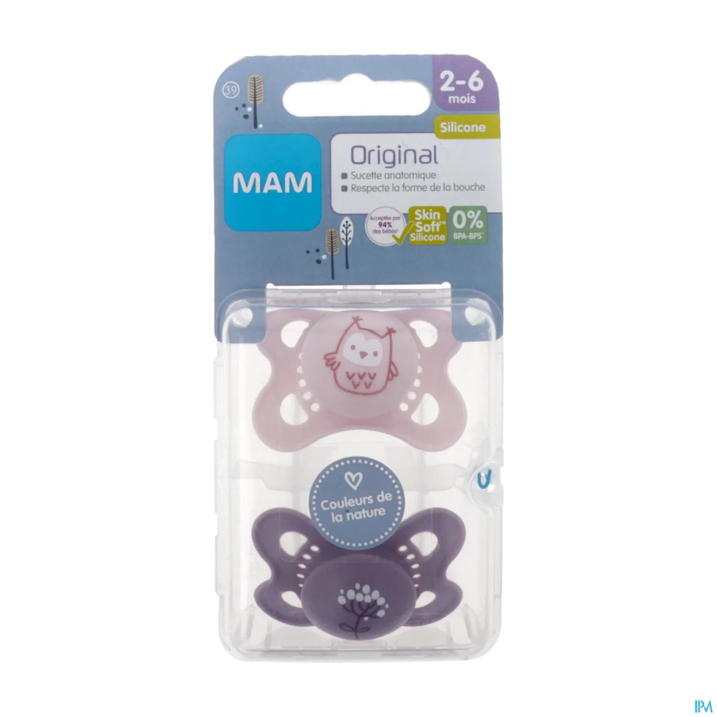 Ciuccio in silicone originale 2-6 mesi 2 unità