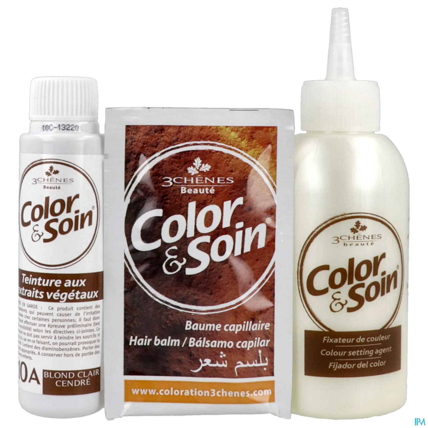 3 Chênes Color &amp; Soin Light Ash Blonde Coloring 10A 8x6x15 cm 49.9 g
