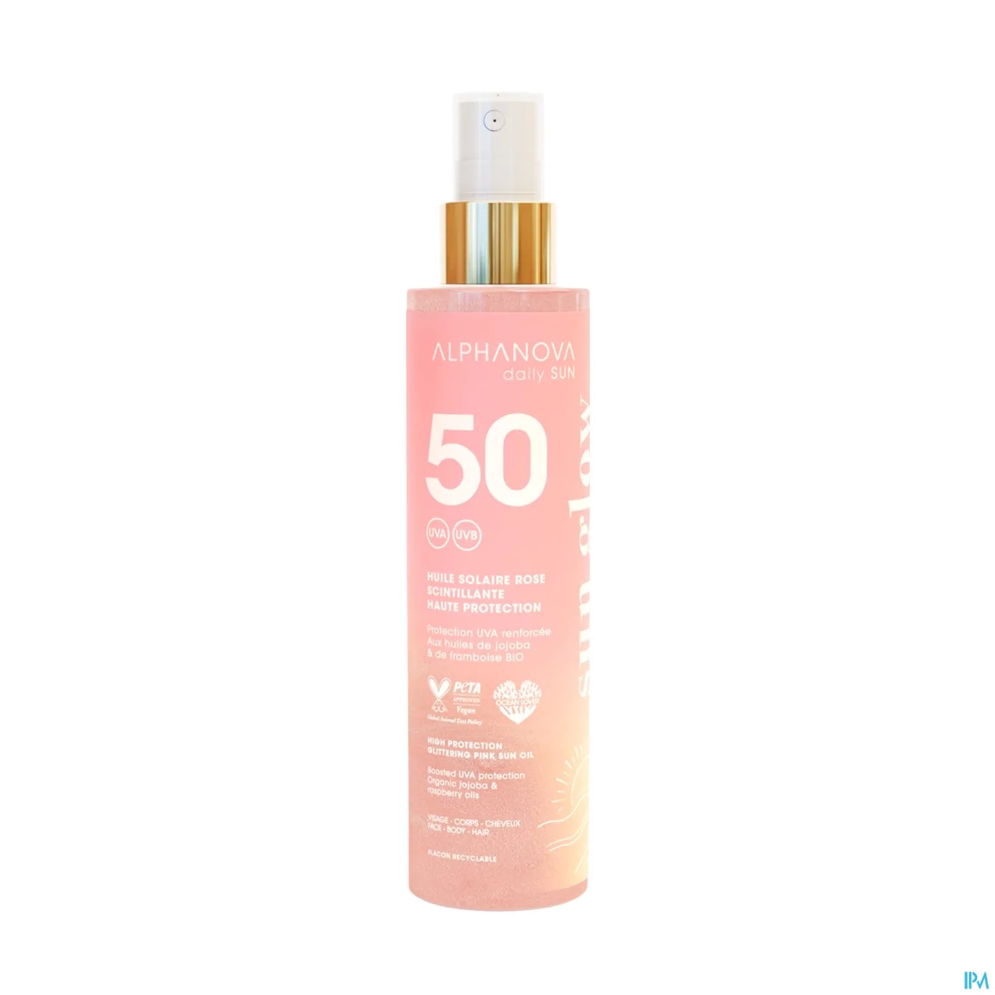Olio solare alla rosa scintillante SPF50 125 ml