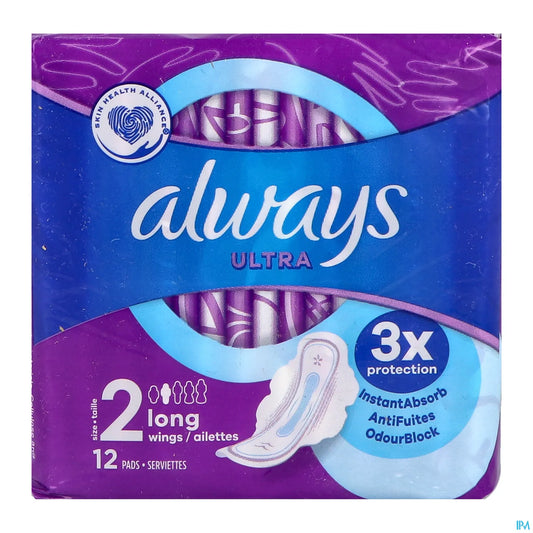 Always Serviettes Hygiéniques Ultra Long Plus 12 unités