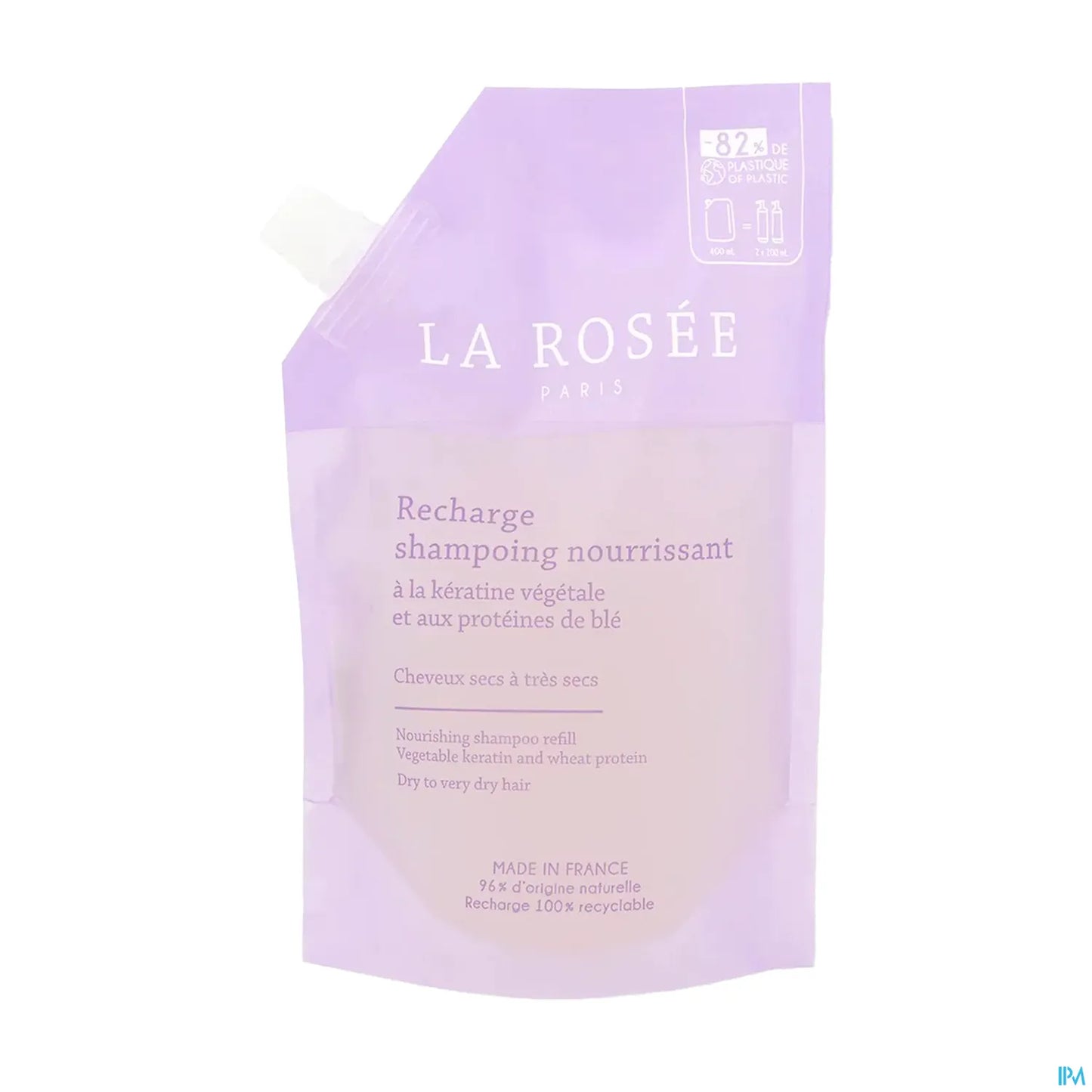 Shampoing Nourrissant Kératine Végétale Protéines de Blé Eco-Recharge 400ml