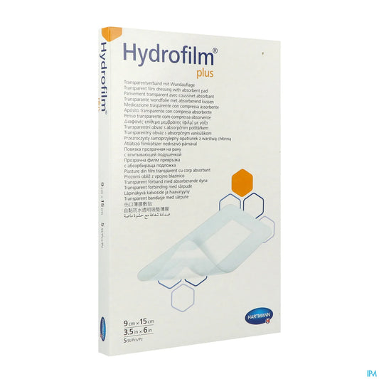 Hydrofilm Plus Pansement Adhésif 9 x 15 cm Boîte de 5