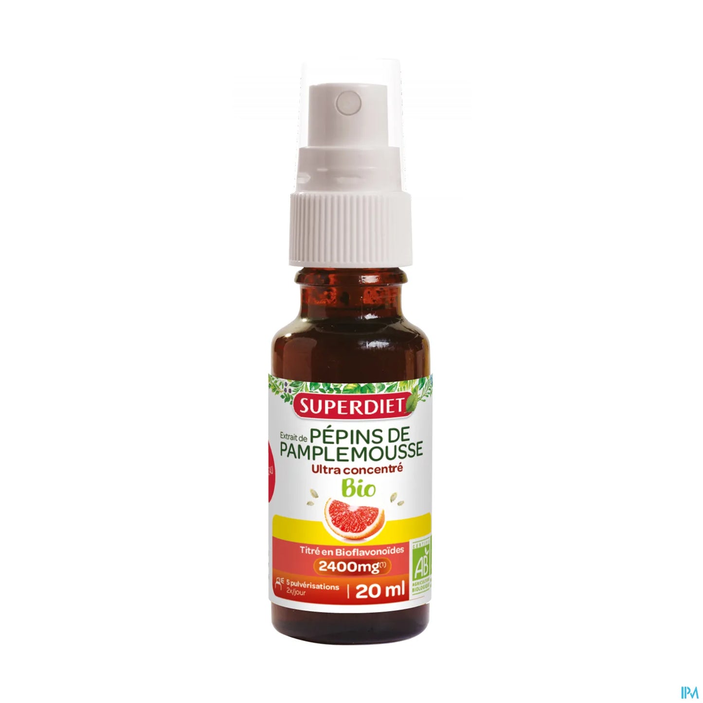 Extrait de Pépins de Pamplemousse Ultra Concentré Bio 2400mg 20ml