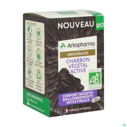 Arkogélules Charbon Végétal Activé Bio 80 Gélules