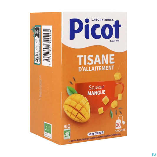Picot Tisane d'Allaitement Mangue Bio boite de 20 sachets