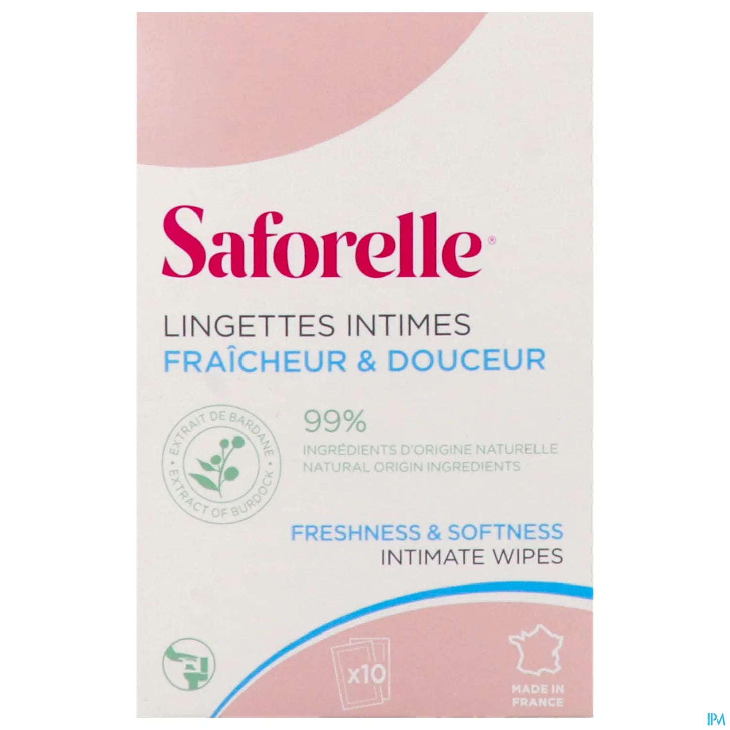 Lingettes Intimes Biodégradables Fraîcheur et Douceur Boîte de 10 Sachets