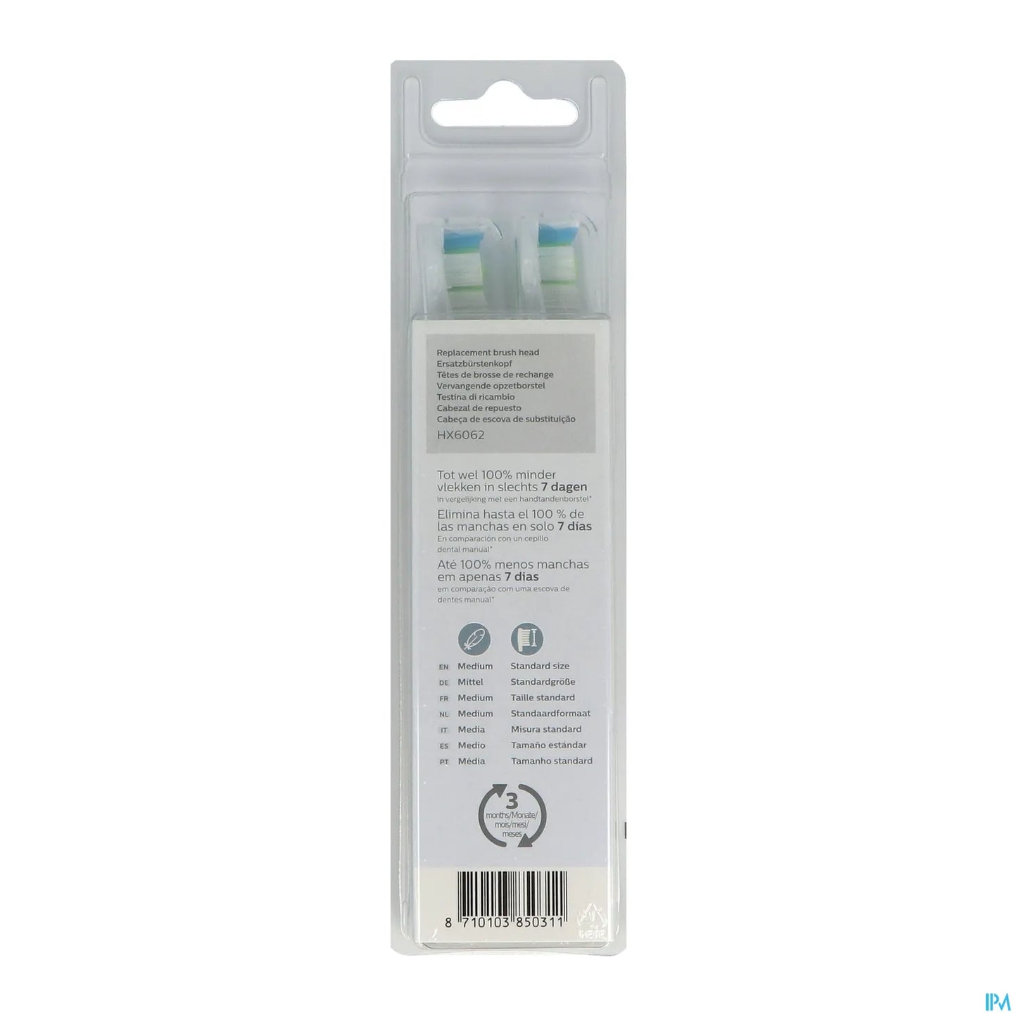 Philips Sonicare HX6062/10 Optimal White Standard 2 Units