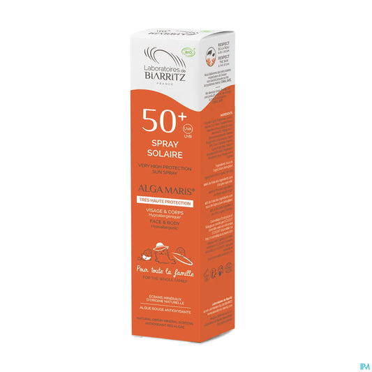 Spray solare biologico per famiglie SPF50+ 150 ml