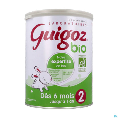 Nestlé Guigoz Bio 2 Lait Poudre 2ème Âge Boîte 800g