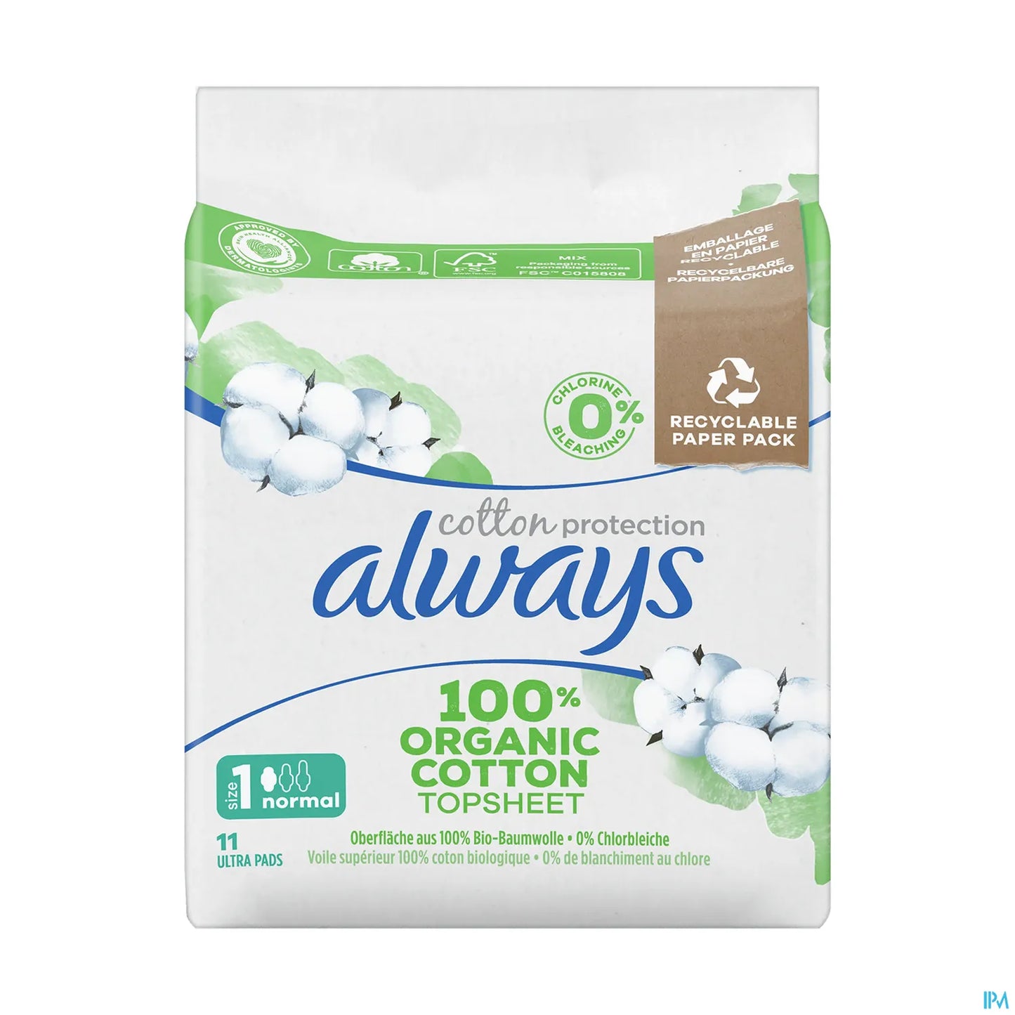 Serviettes Cotton Protection Normal 11 unités