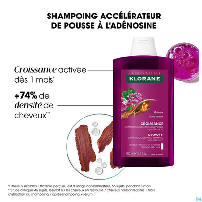 Klorane Shampoing Croissance à la Quinine 400 mL