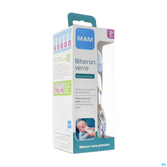 Biberon Verre 260ml Bleu 2 Mois