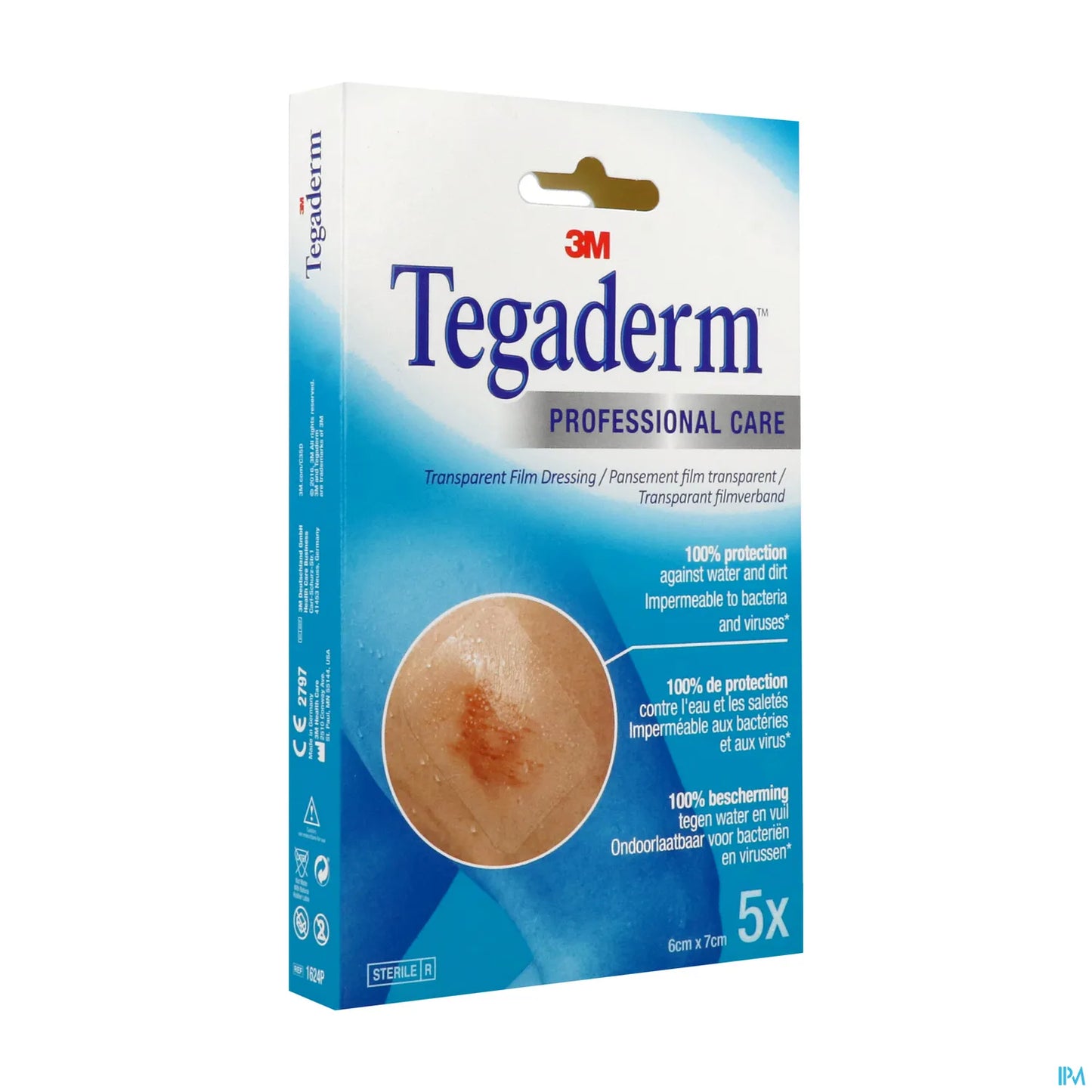 Medicazione in pellicola trasparente impermeabile 3M Tegaderm 6x7cm 5 medicazioni