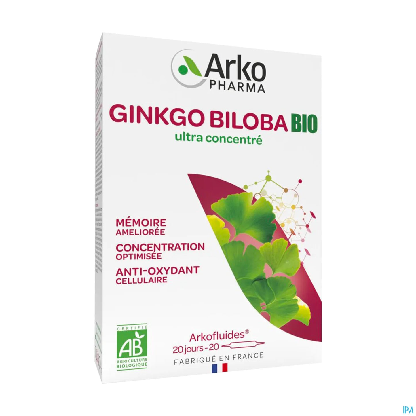 Arkopharma Arkofluides Ginkgo Biloba Bio 20 ampoules de 10 mL
