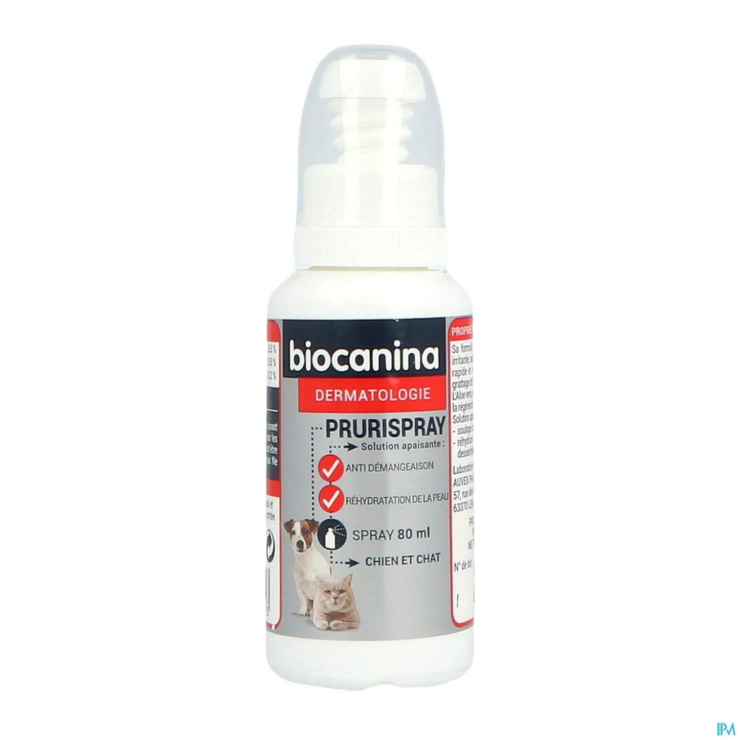 Prurispray Lotion Calmante Chats et Chiens Flacon Pulvérisateur 80ml