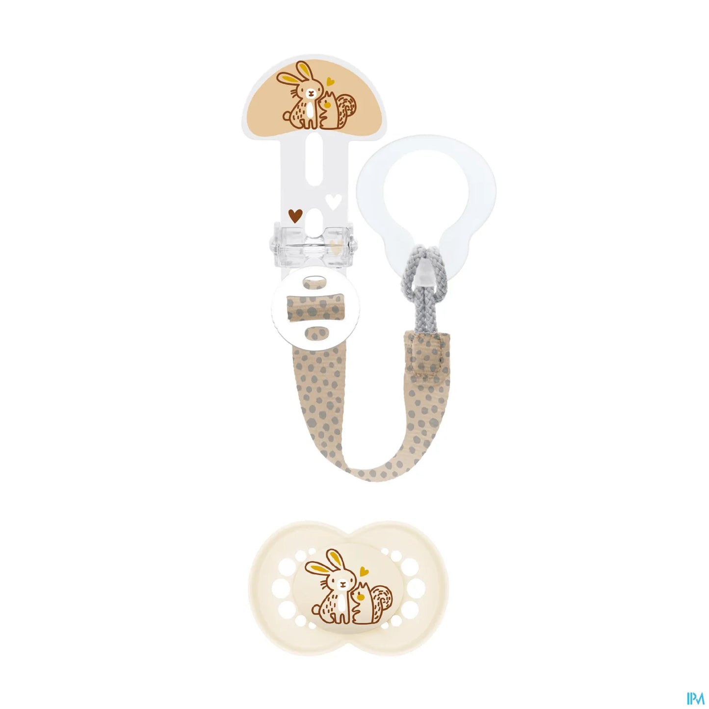 Anatomical Silicone Pacifier and Pacifier Clip Kit +6 Months