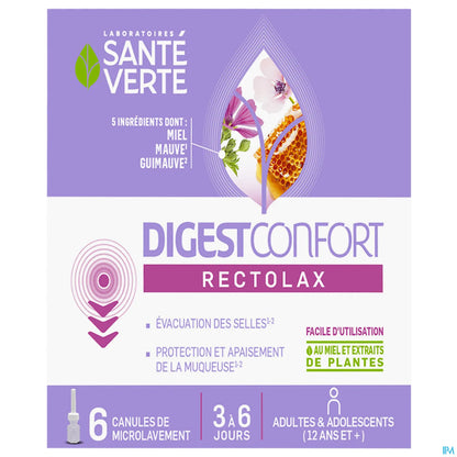 DigestConfort Rectolax 6 Canules de Microlavement