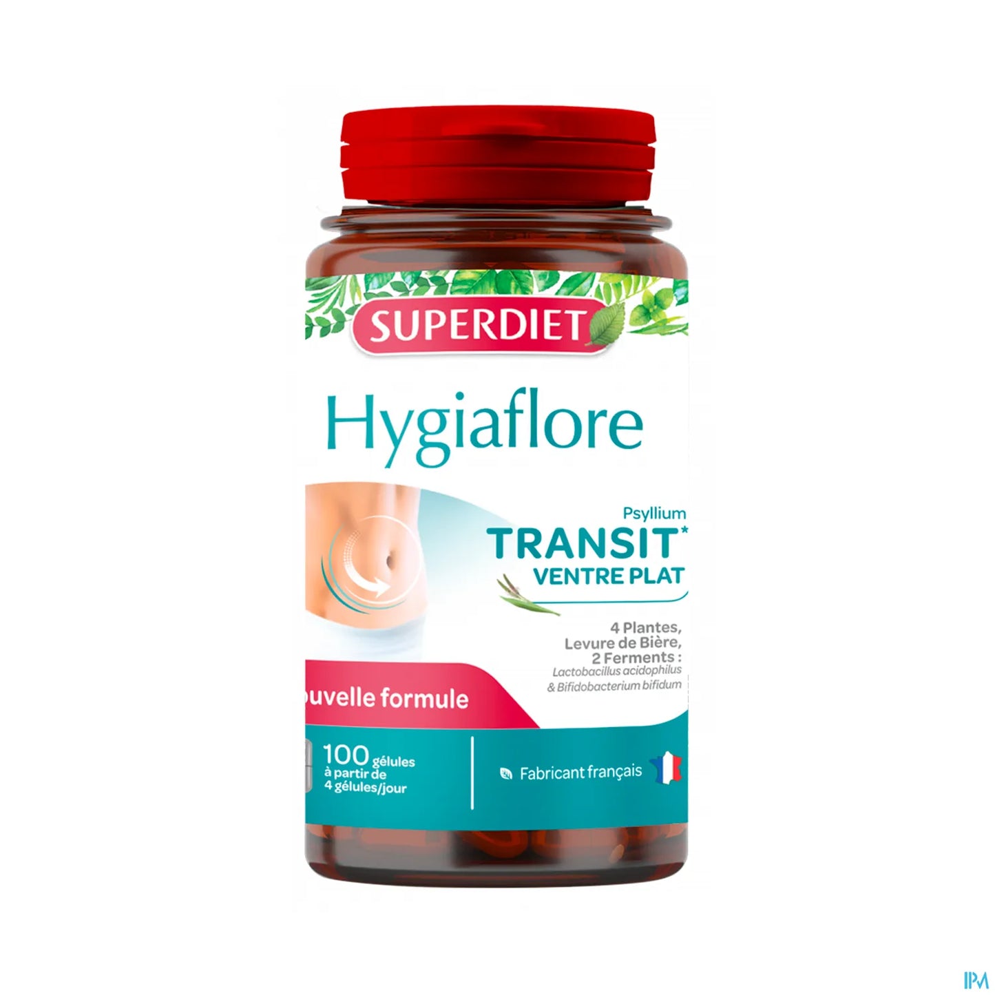 Hygiaflore Psyllium Transit Flat Stomach 100 Capsules