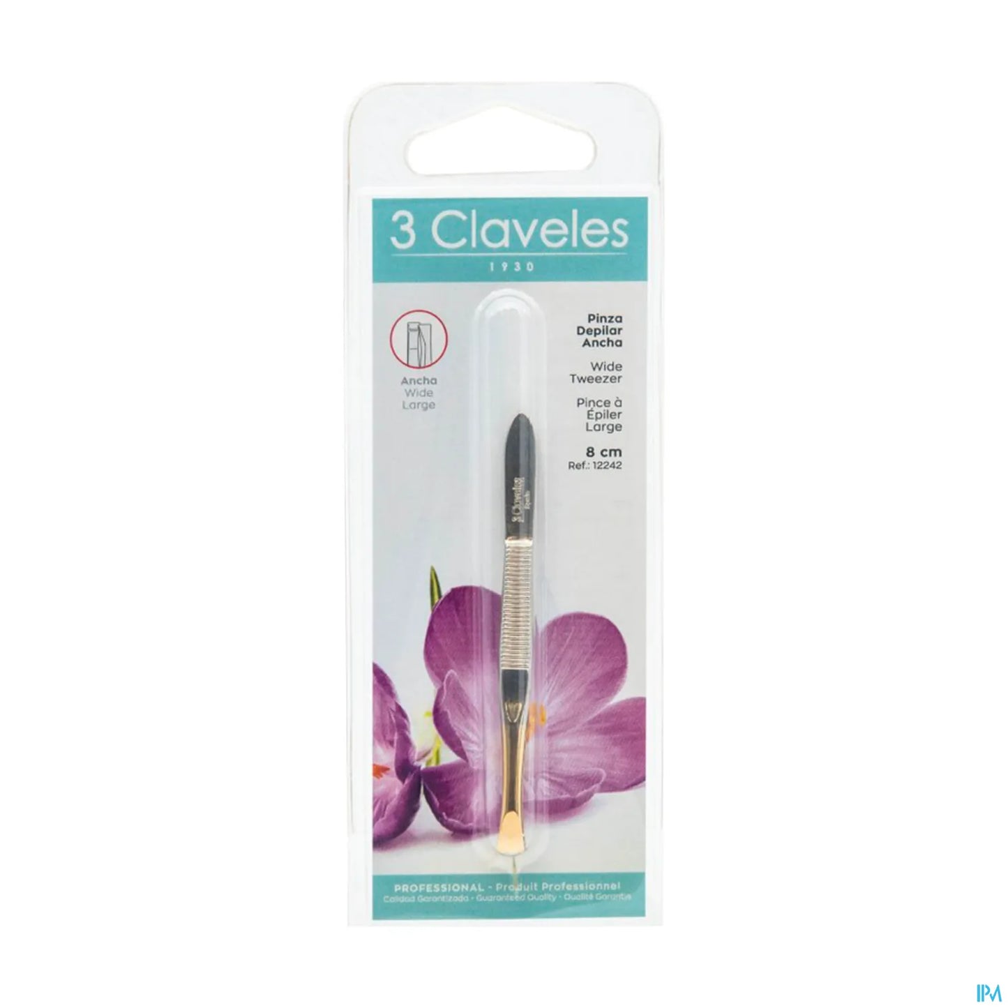 Steel Tweezers Straight Wide 8cm