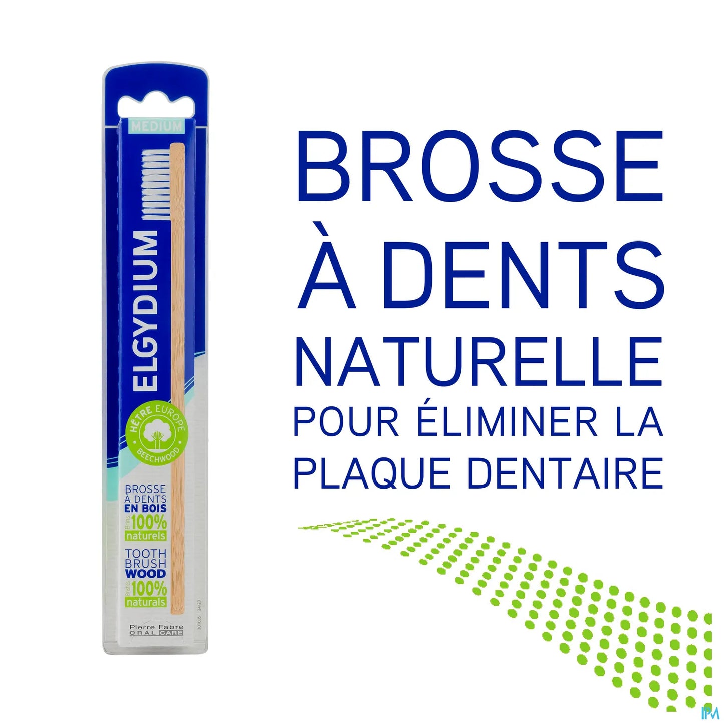 Spazzolino da denti in legno medio, setole 100% naturali