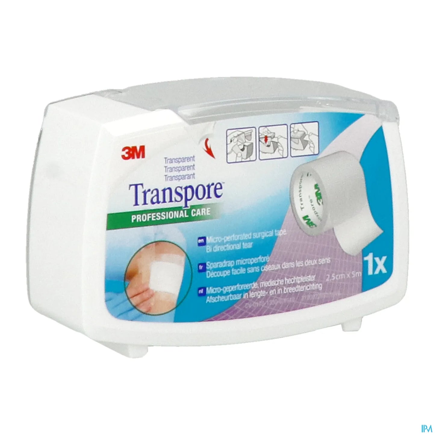 Transparent Microperforated Adhesive Tape 5 mx 25 mm With Dispenser.