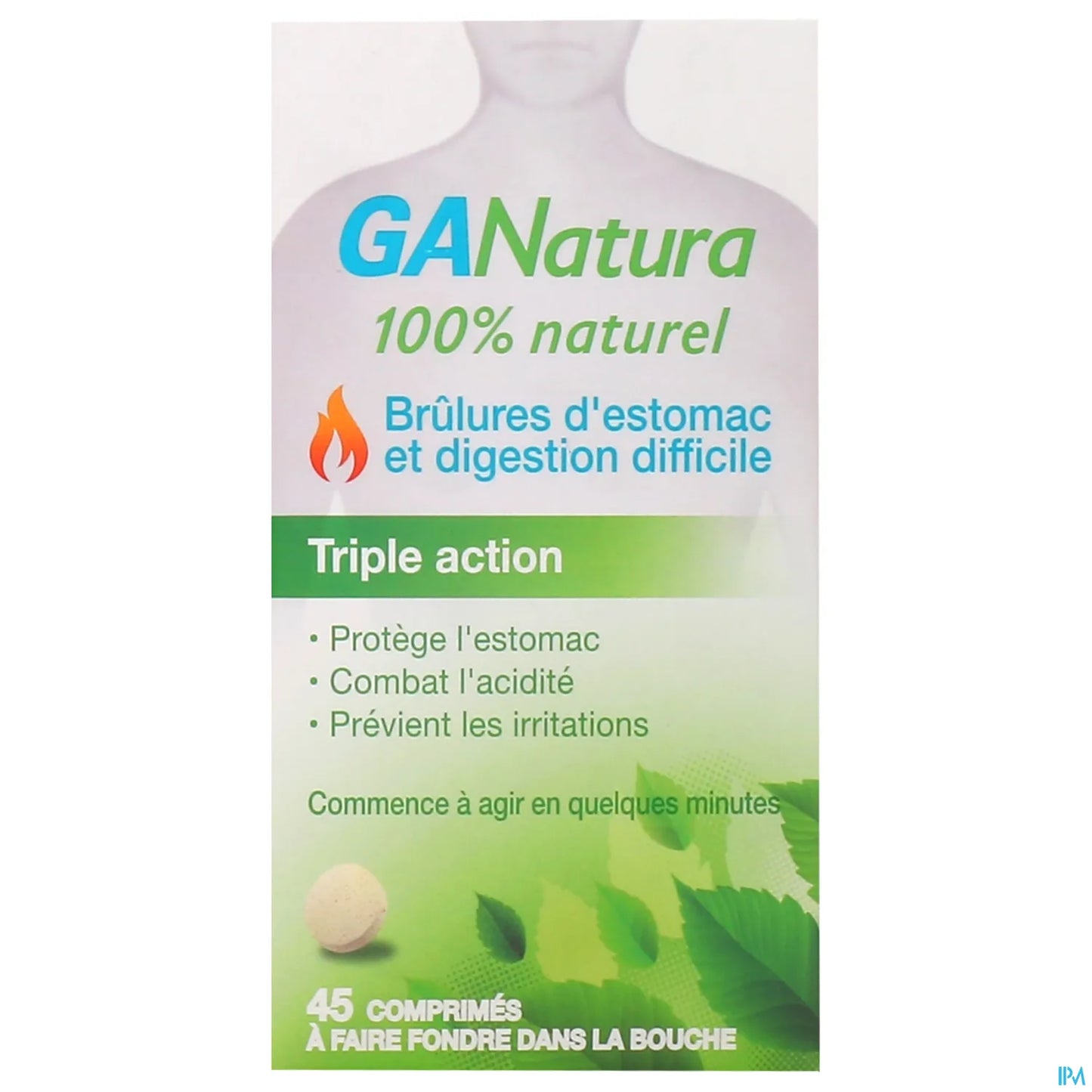 Ganatura 100% Natural 45 Tablets Difficult Digestion Heartburn Gastric Hyperacidity