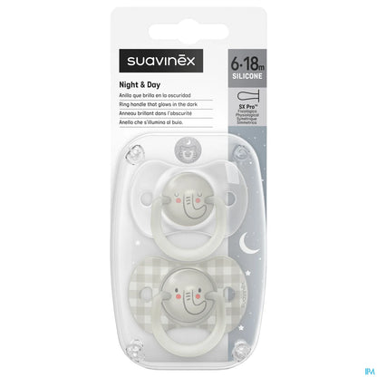 Sucette Symetrique Night & Day 6-18M Elephant