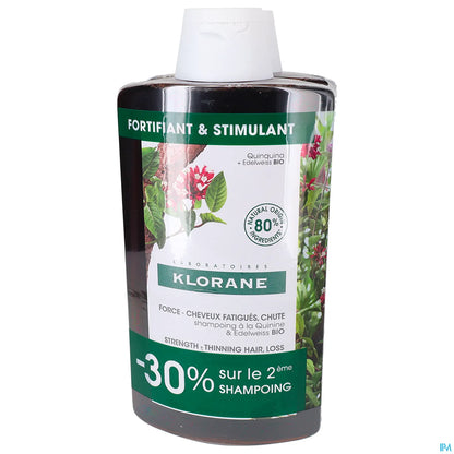 Shampooing Quinine Edelweiss Fortifiant 2 x 400 ml