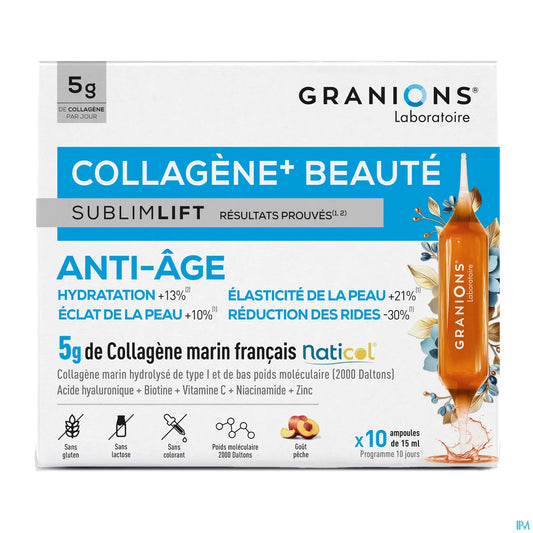 Granions Collagène Plus Beauté Sublimlift Pêche 10 ampoules