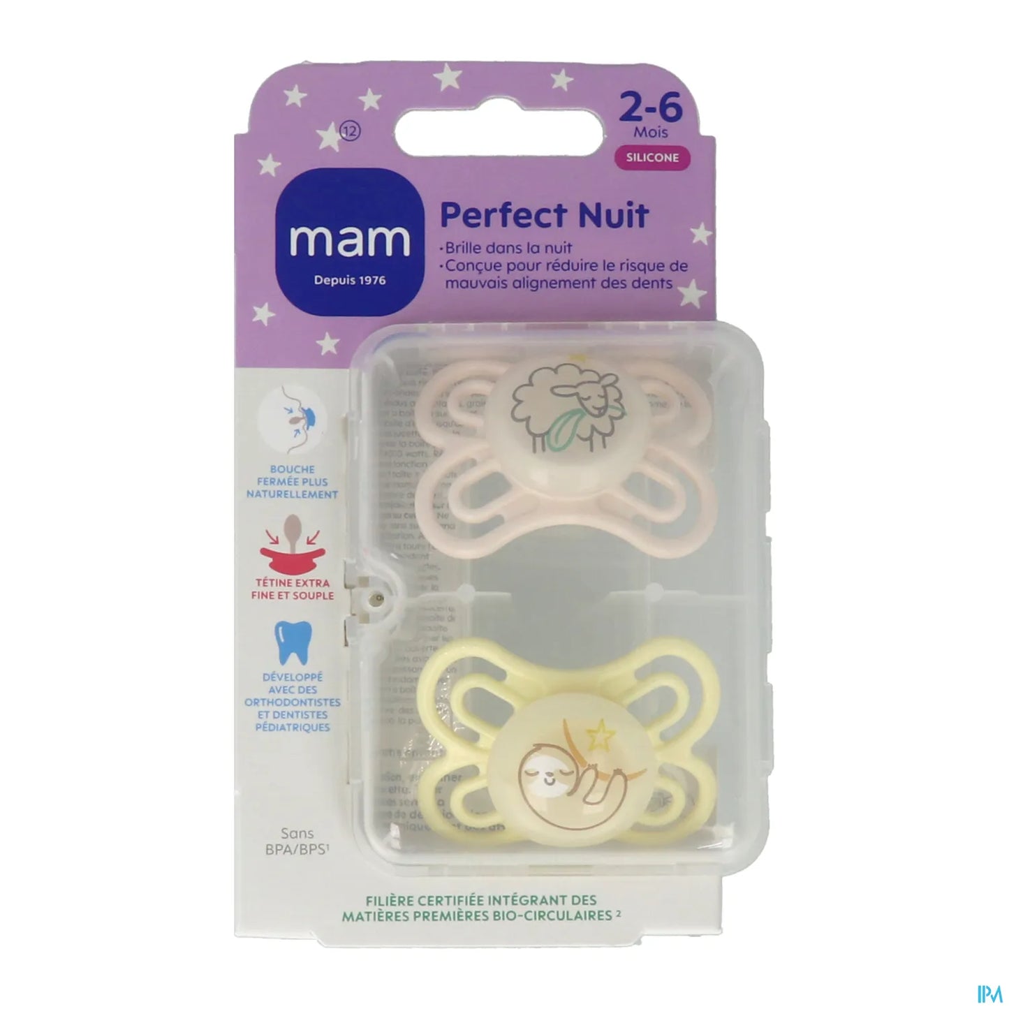 Ciuccio Perfect Night 2-6 mesi in silicone x2