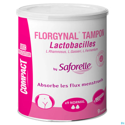 Saforelle Florgynal Tampons Probiotique Avec Applicateur Compact Normal 9 Unités