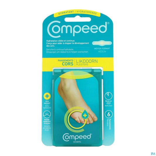 6 Medium Size Moisturizing Corn Plasters 1.7 x 5.7 cm