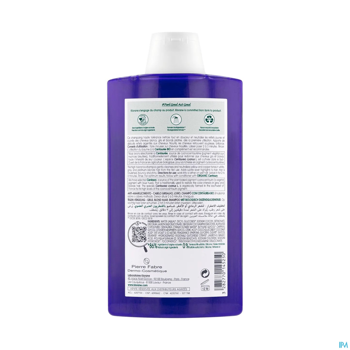 Shampoo antigiallo con centaurea biologica 400 ml