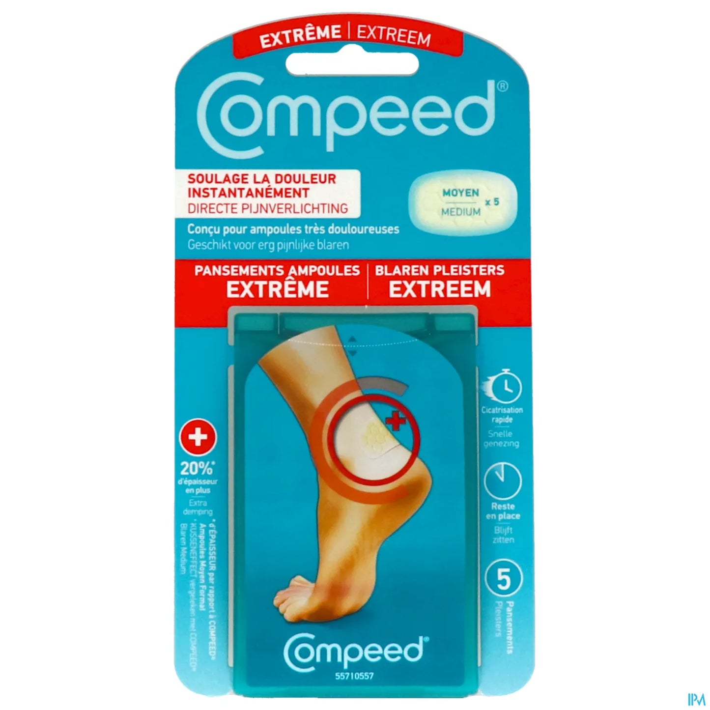 5 Extreme Blister Plasters Medium Size 4.2 x 6.8cm