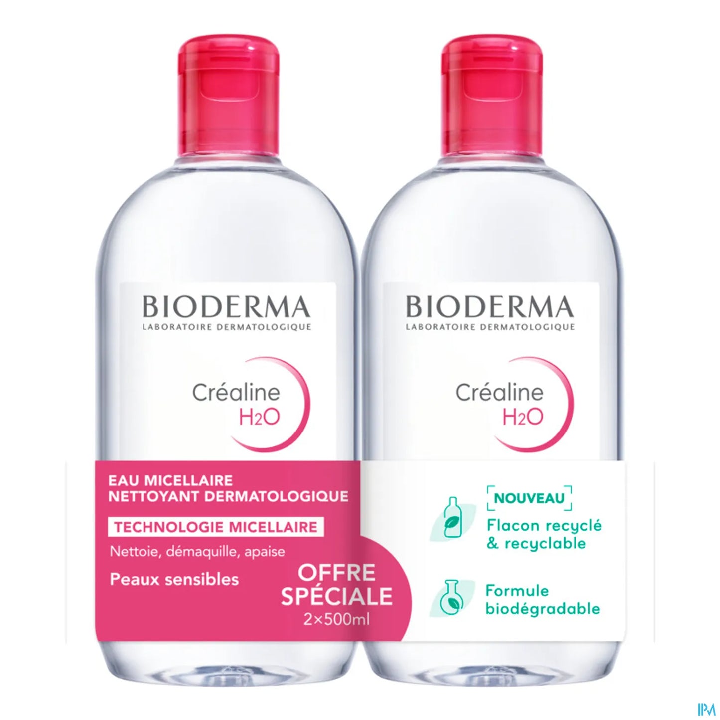 Créaline H2O L'Eau Micellaire Originale Lot de 2 X 500 Ml