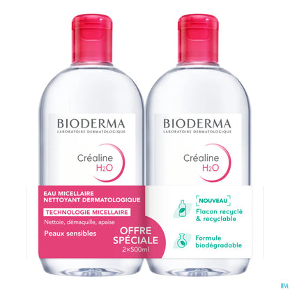 Créaline H2O L'Eau Micellaire Originale Lot de 2 X 500 Ml