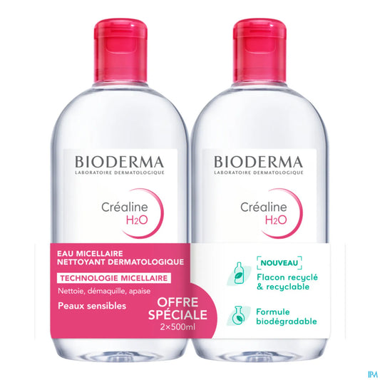 Créaline H2O L'Eau Micellaire Originale Lot de 2 X 500 Ml
