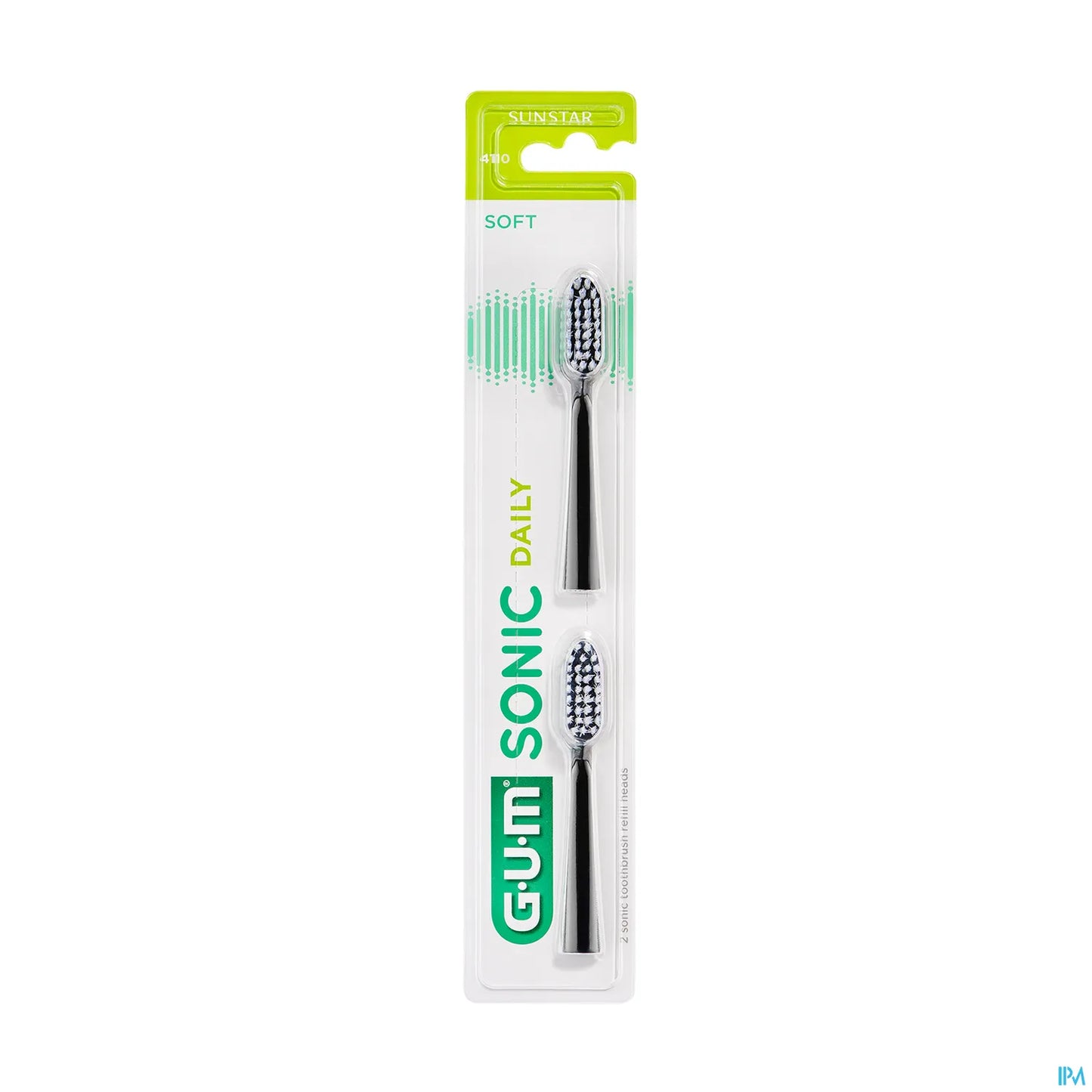 GUM Sonic Daily Recharges Noires 2 unités