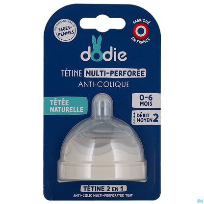 Tétine Multi-Perforée Anti-Colique 0-6 Mois Debit Moyen