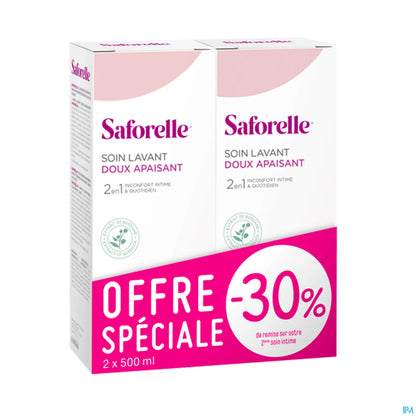 Saforelle Soin Lavant Doux 2 x 500 mL + 100 mL